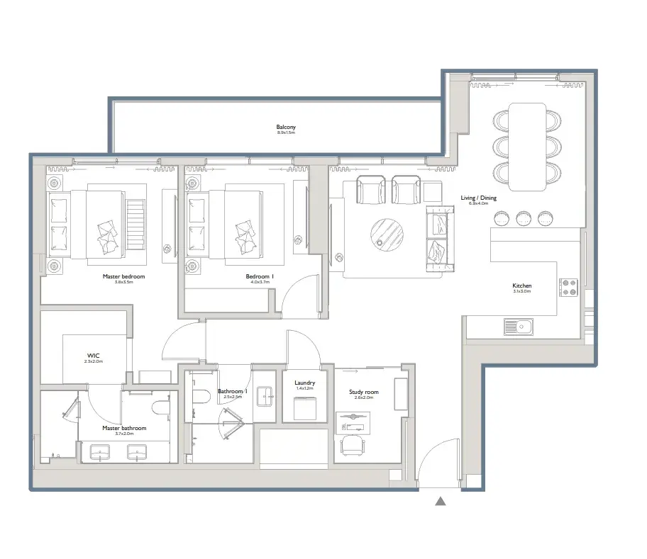 2 Bedrooms apartments - Serenia District East Residences