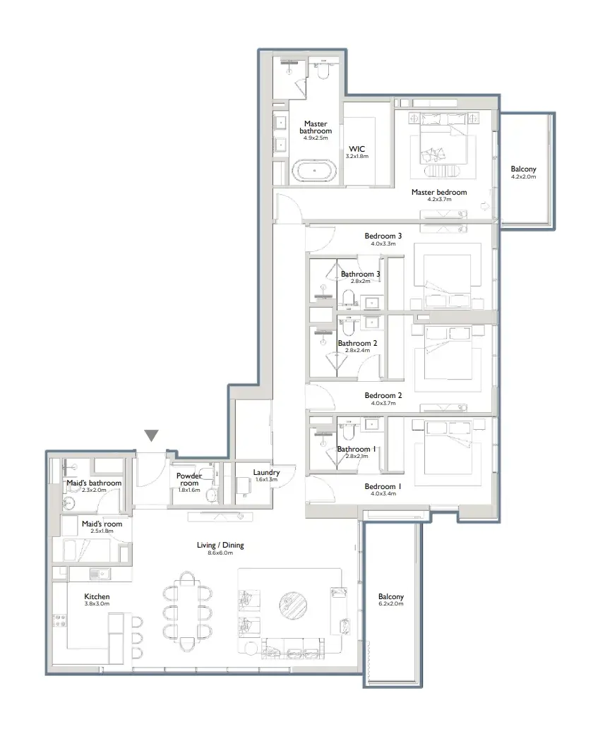 4 Bedrooms apartments - Serenia District East Residences