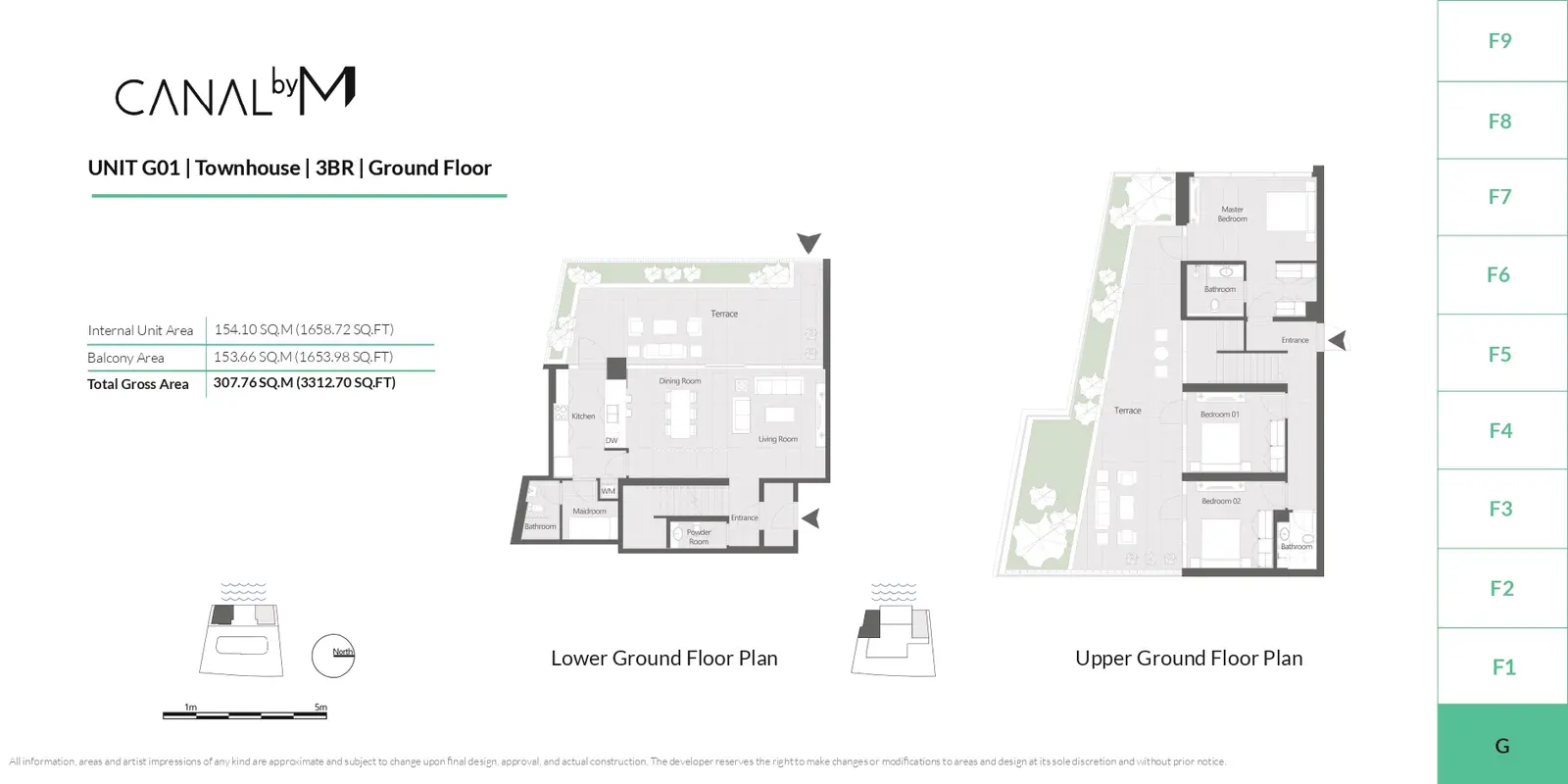 3 Bedroom Townhouse floor plan