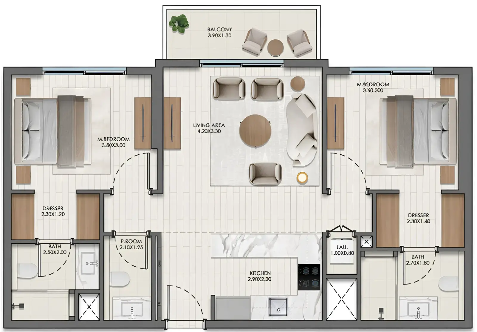 2 Bedrooms apartments - Evelyn on the Park