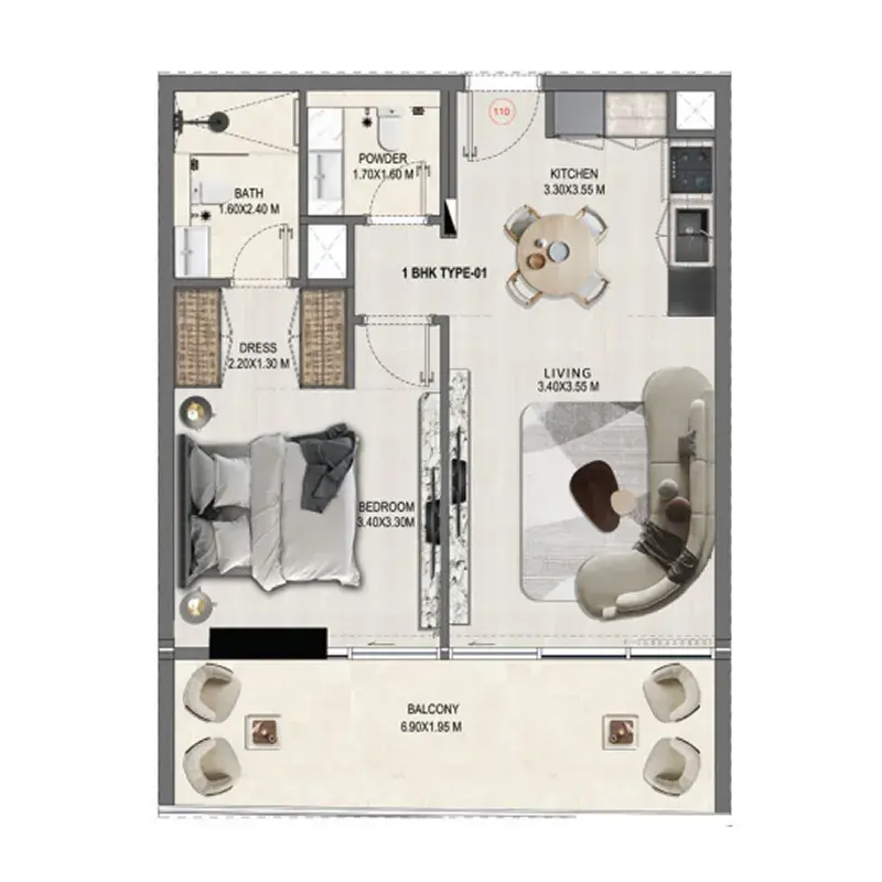 1 Bedroom apartments - Divine Elements