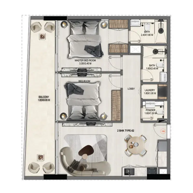 2 Bedrooms apartments - Divine Elements