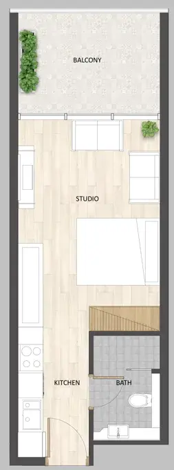 Studio apartments - Barari Palace floor plan