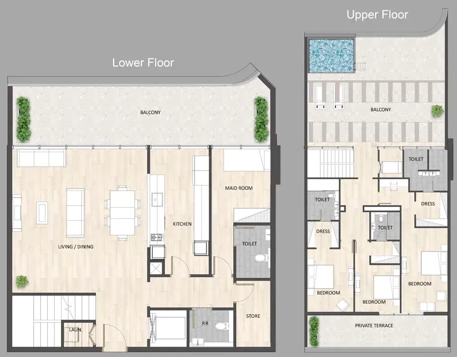 3 Bedrooms penthouse - Barari Palace