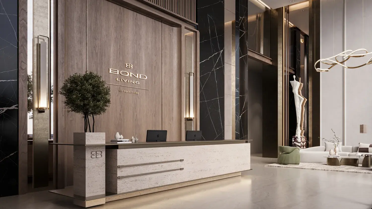 Bond Living in Dubai Land Residence by Pearlshire Developments - Lobby Image 2
