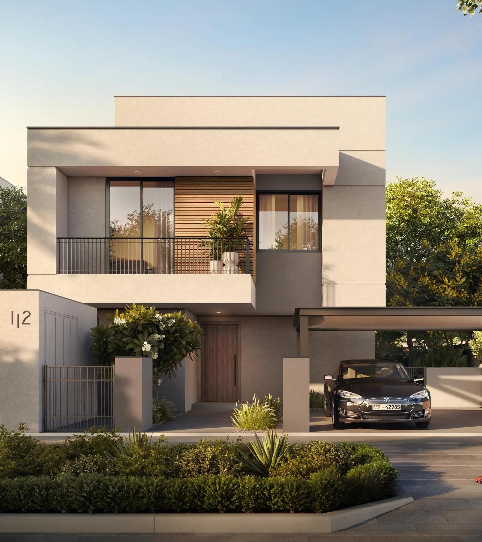 Al Ghadeer Gardens community with swimming pool and recreational facilities in Abu Dhabi.