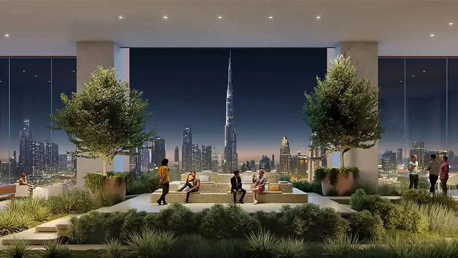 Aerial exterior of Burj Capital Business Bay Dubai showing the commercial tower within the surrounding office district and canal waterfront