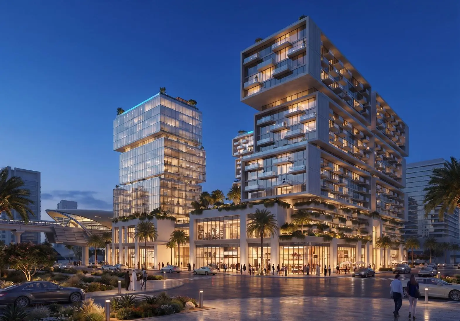 Raw District Phase 2 exterior facade in Jebel Ali Freezone Extension, Dubai, showcasing contemporary residential architecture and modern building elements.