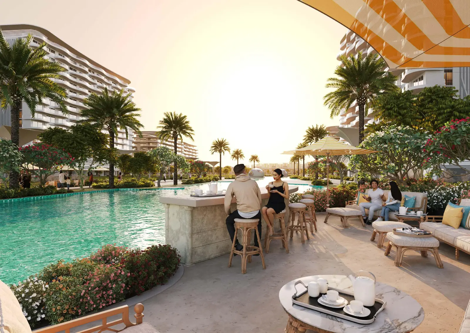 Piazza Roma by DAMAC Lagoons Dubai exterior view featuring modern office architecture and an upscale commercial environment