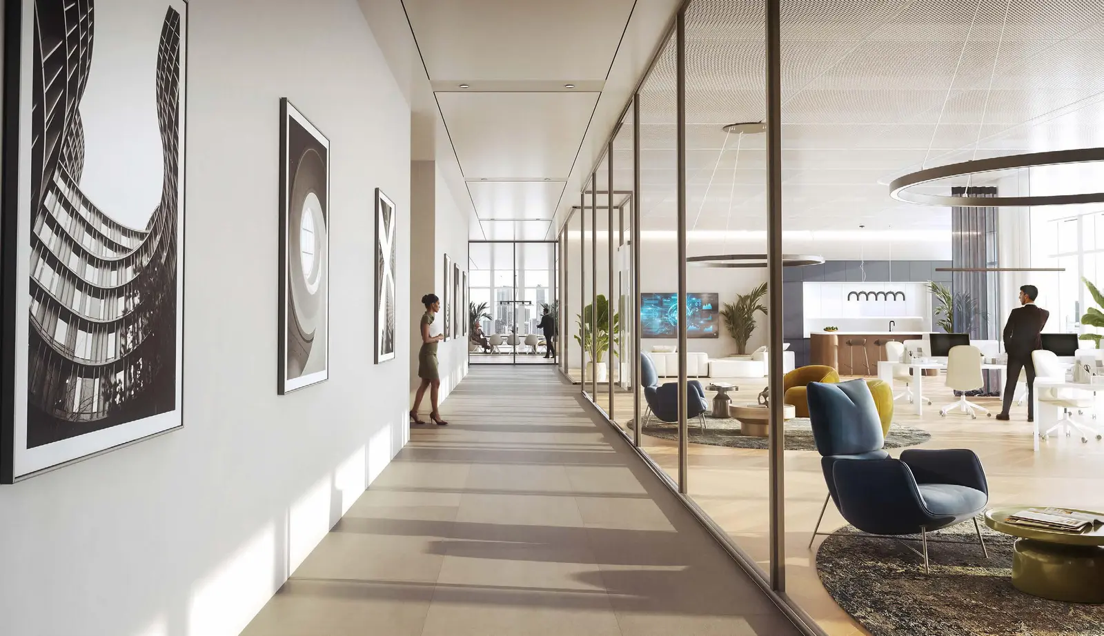 Piazza Roma DAMAC Lagoons Dubai office interior showcasing elegant commercial spaces, contemporary design and premium workspace features