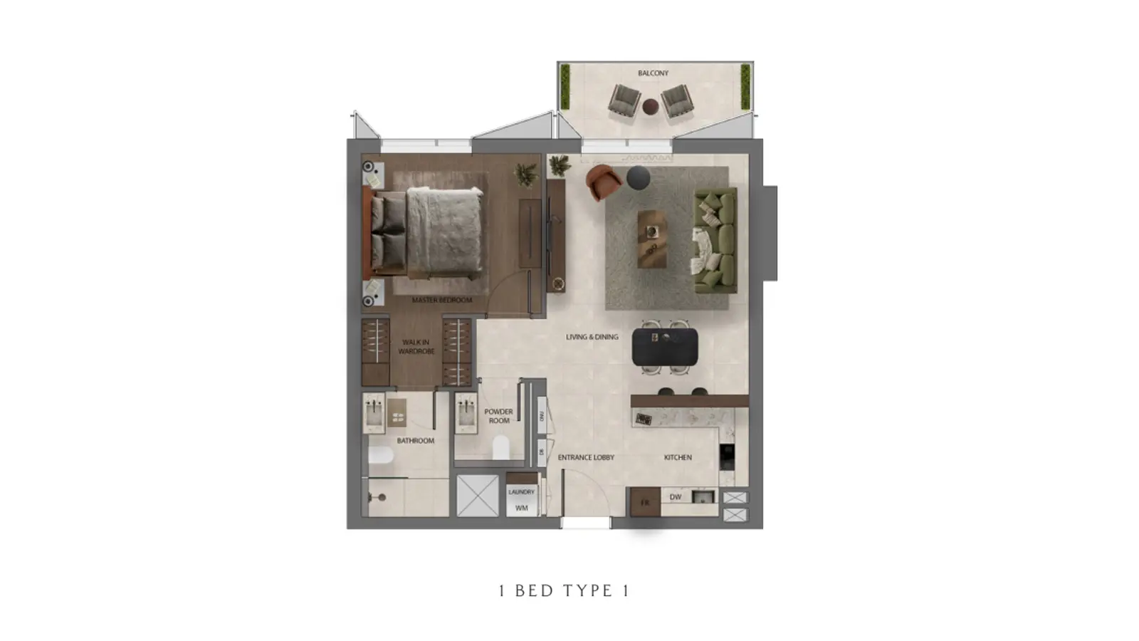 1 Bedroom Apartment floor plan