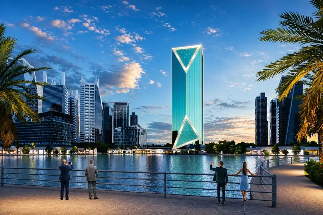 Waterfront promenade near Me Do Re Business, a premium office tower in the free zone community of JLT, Dubai, UAE