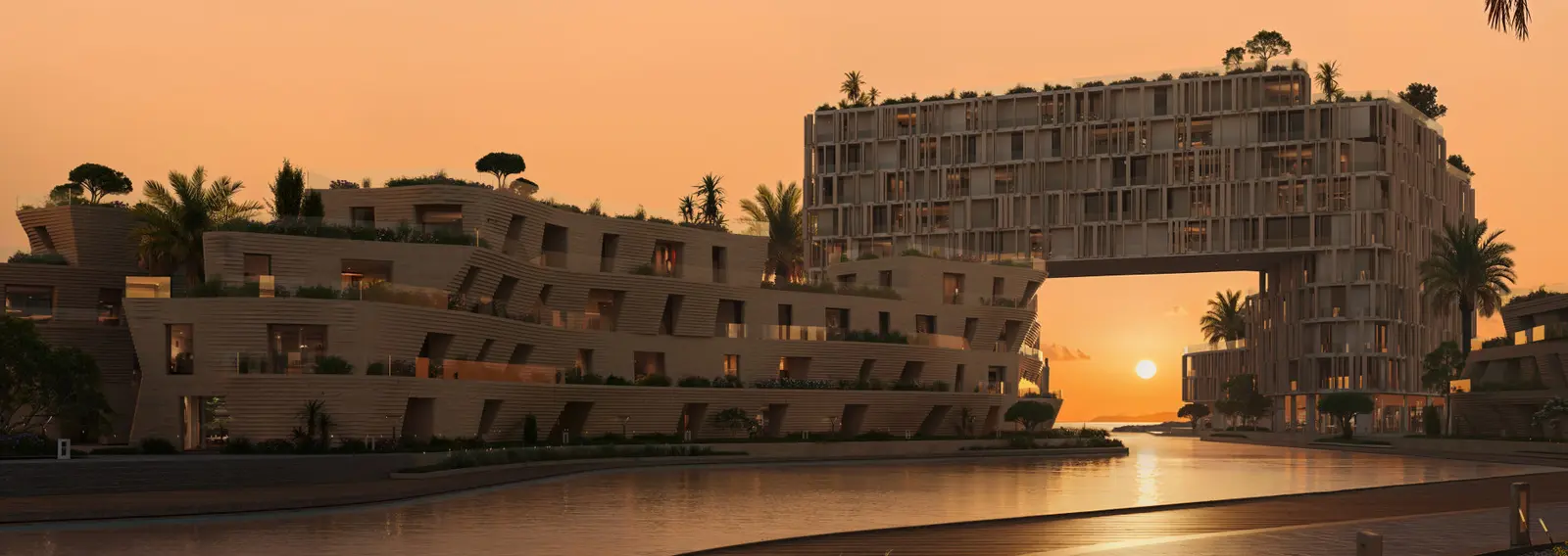 The Wadi canal archway building