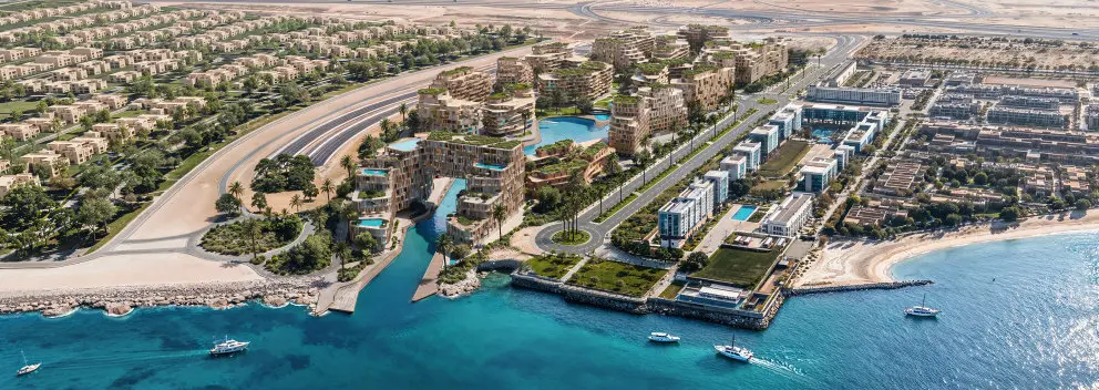 The Wadi aerial view over the Yas Canal
