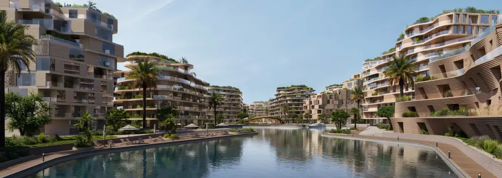 The Wadi swimming pool between residences