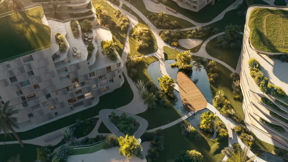 The Wadi landscaped community aerial