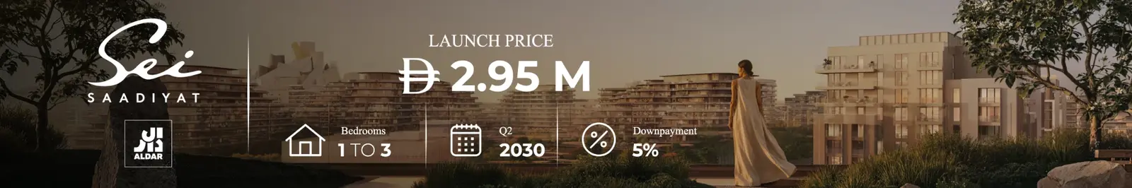 Sei Saadiyat by Aldar - launch price AED 2.95M, 1 to 3 bedrooms