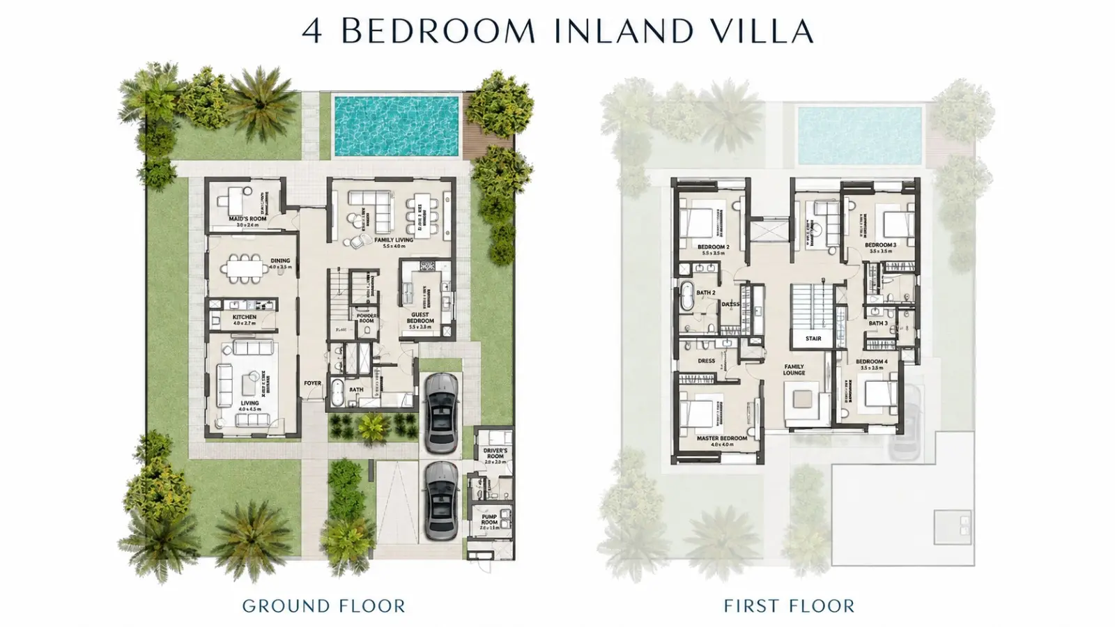 4 Bedroom Inland Villa floor plan