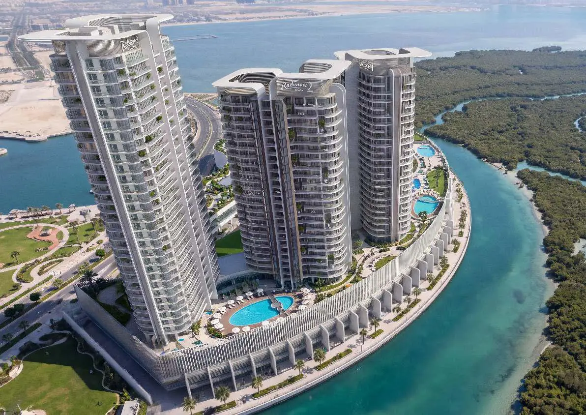 Radisson Residences 3 waterfront tower view on Al Reem Island showcasing contemporary residential architecture
