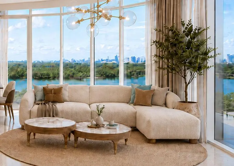 Contemporary living room at Radisson Residences Phase 2 Tower 3 Al Reem Island Abu Dhabi