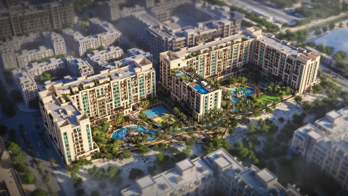 Entrance archway exterior at Bab Al Qasr Resort Residence 18 Masdar City Abu Dhabi