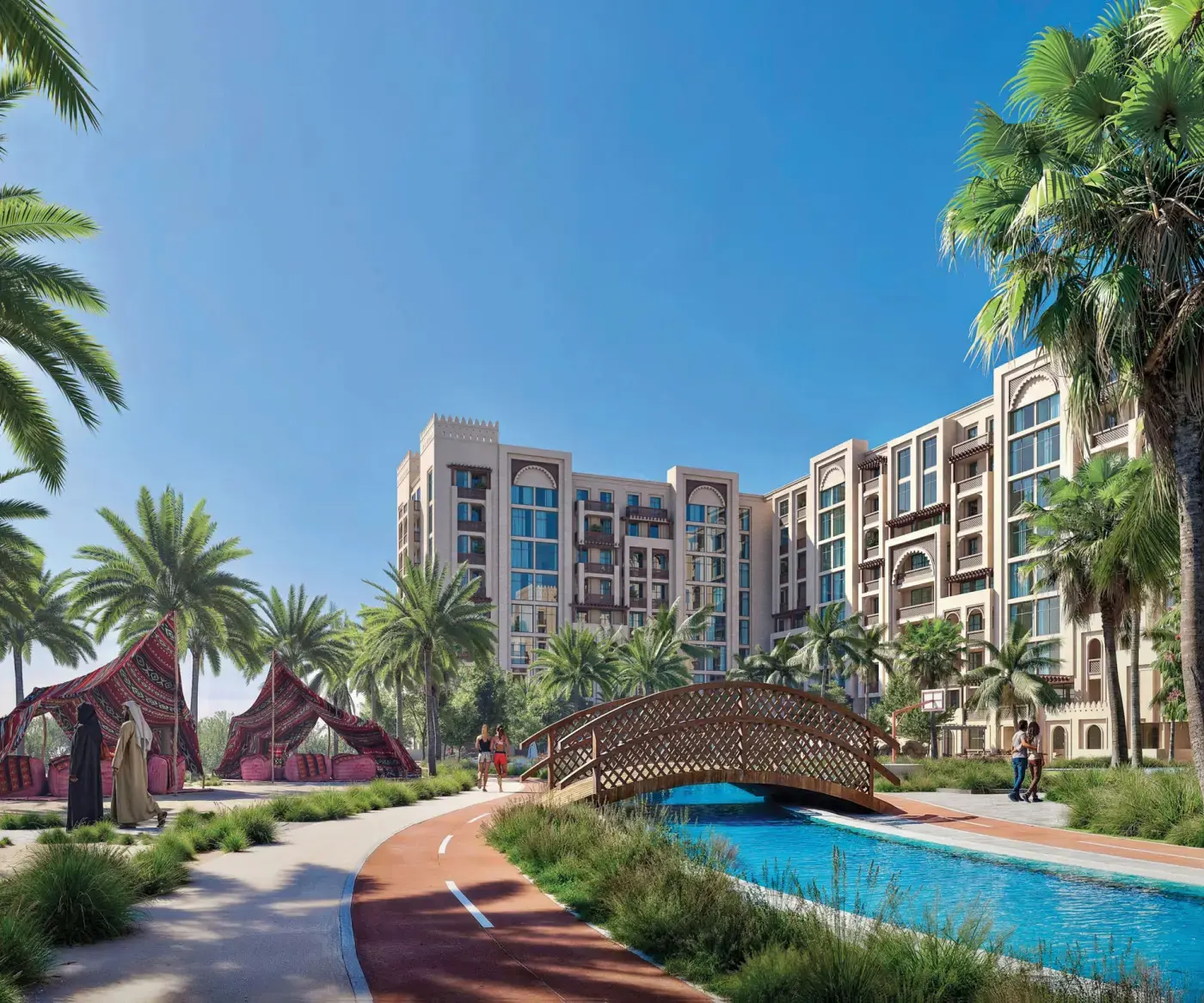 Bicycle track exterior view around Bab Al Qasr Resort Residence 18 Masdar City Abu Dhabi
