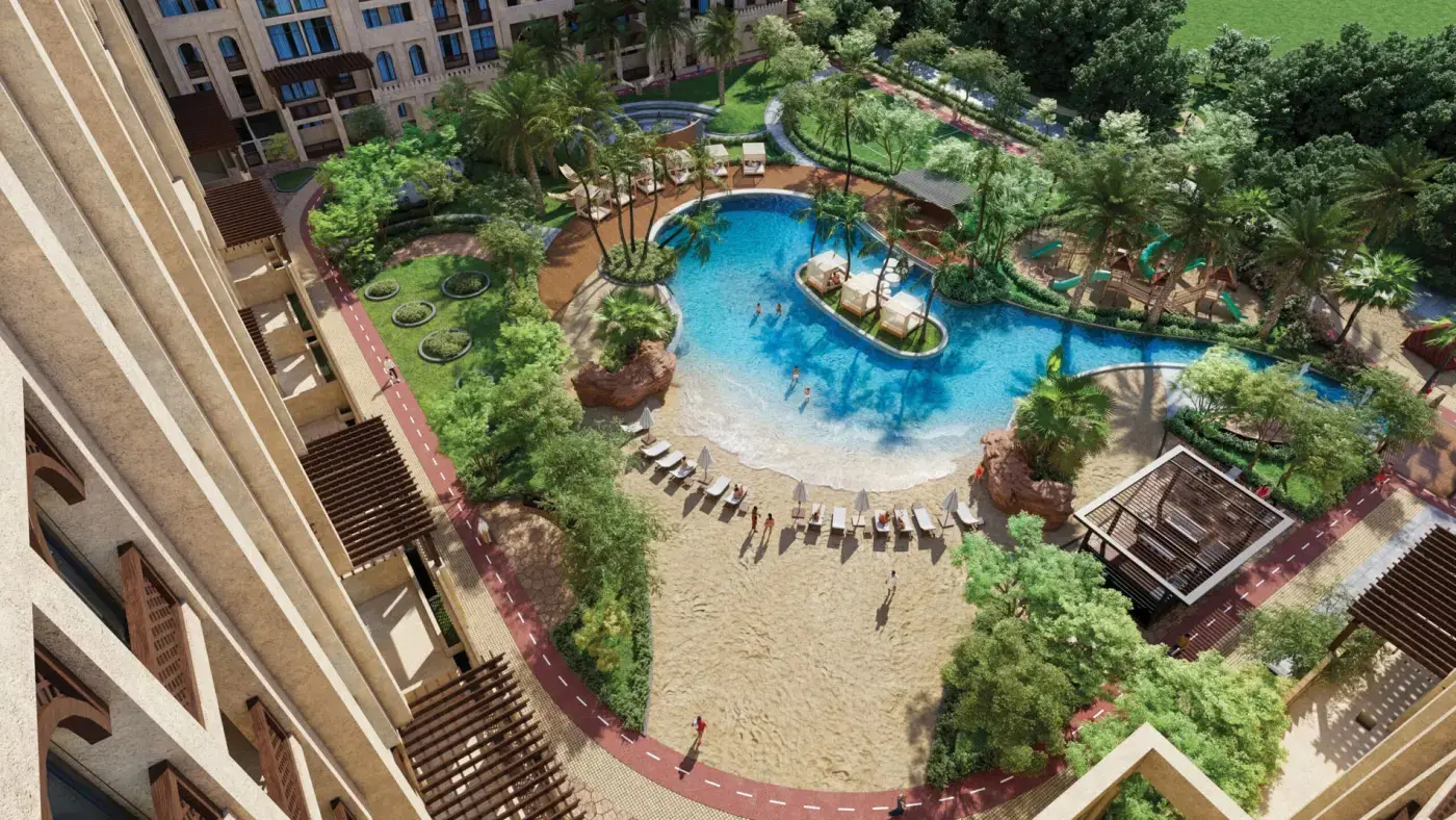 Sports courts exterior view at Bab Al Qasr Resort Residence 18 Masdar City Abu Dhabi