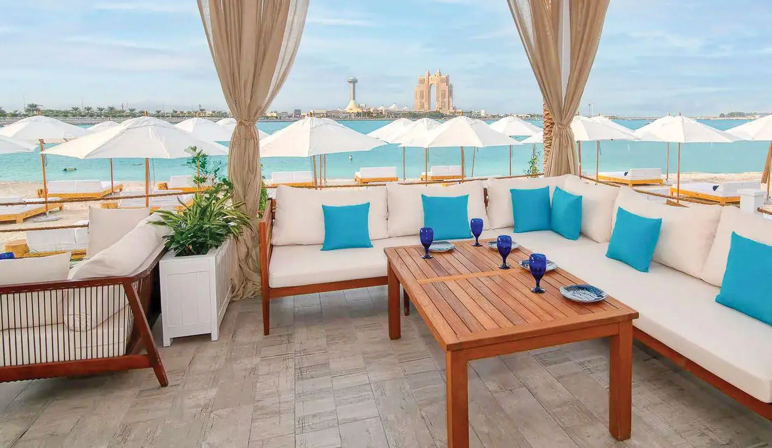 Bab Al Qasr Resort Residence 19 terrace in Masdar City Abu Dhabi with shaded outdoor space and resort-inspired residential design
