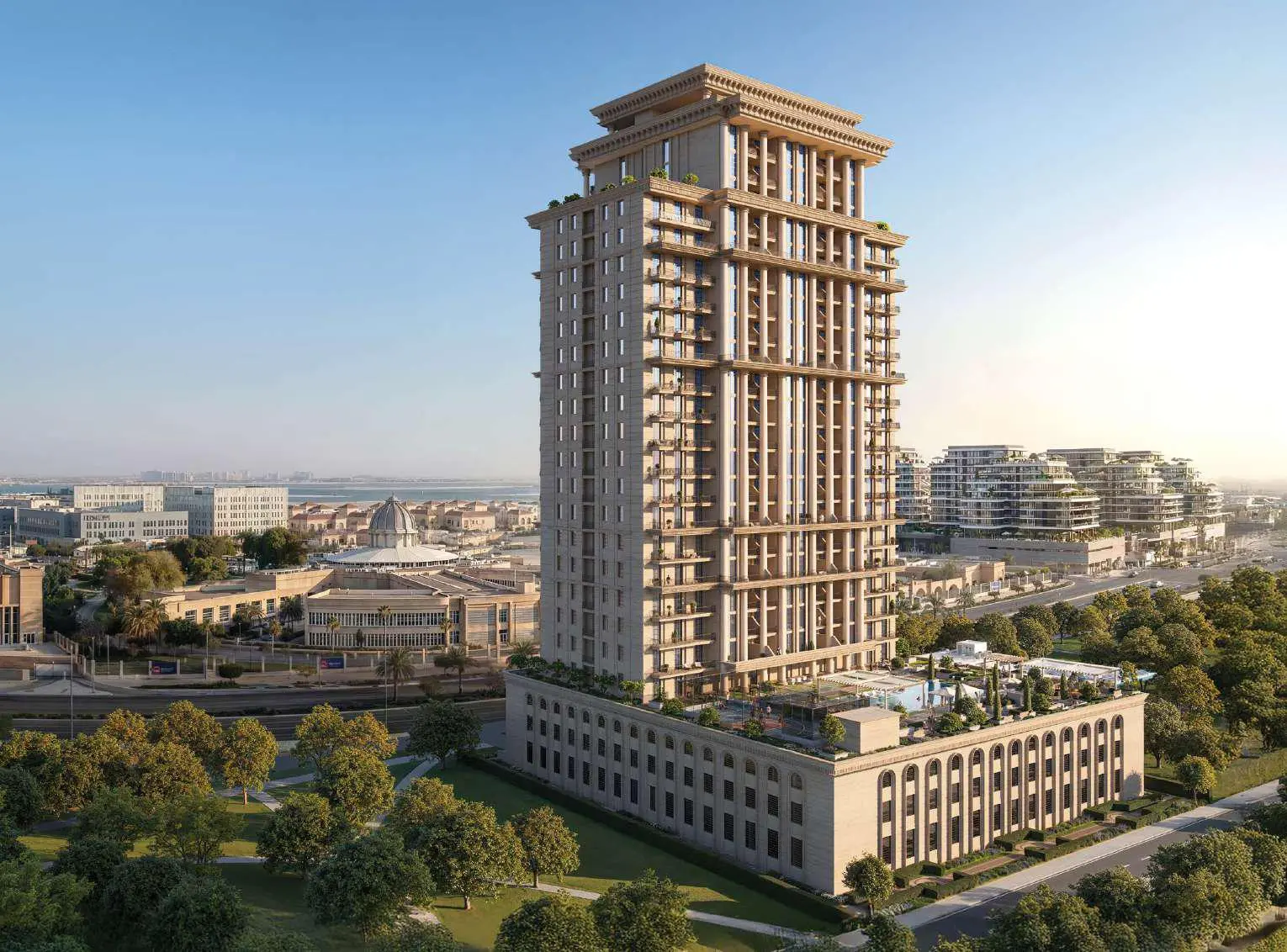 Bab Al Qasr Royal Residence 28 Al Reem Island Abu Dhabi residential facade with landscaped outdoor spaces