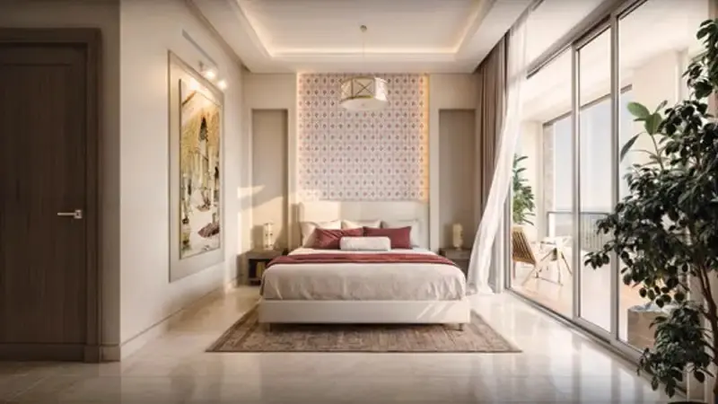 High-end bathroom suite highlighting polished marble finishes and contemporary fixtures inside Bab Al Qasr Residence 31 property Yas Island Abu Dhabi