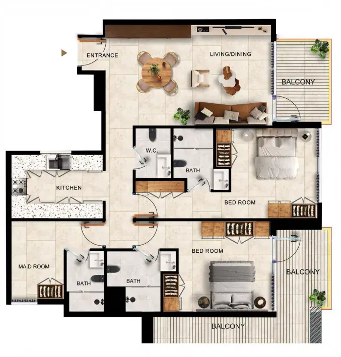 2.5 bedrooms apartments - Kingdom Gate
