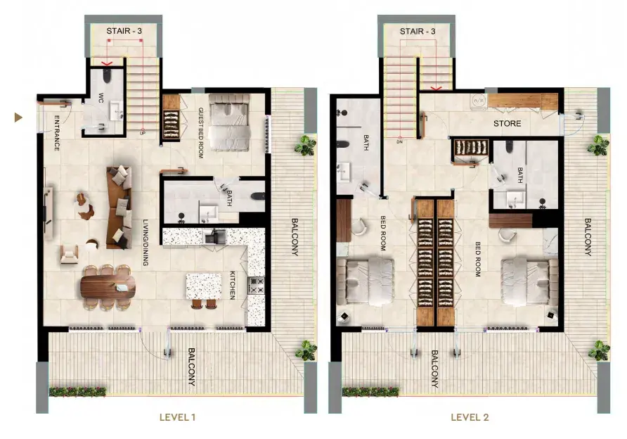 3 Bedrooms penthouse - Kingdom Gate