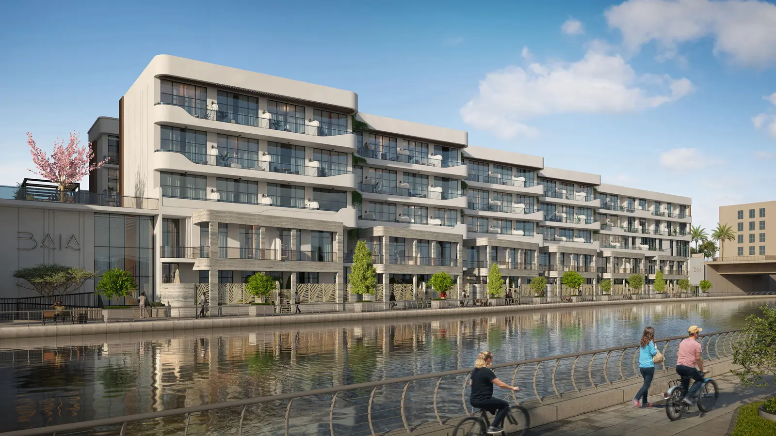 Two-storey state-of-the-art fitness center and health club building exterior at BAIA residences Al Raha Beach Abu Dhabi