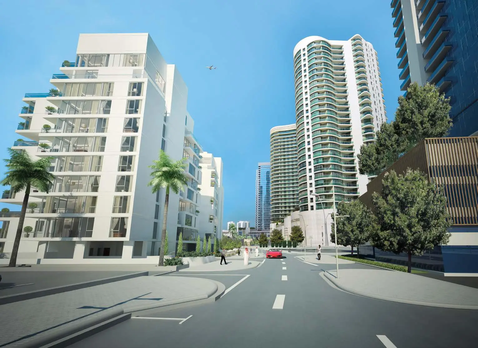 Private sandy beach access area for residents at Yasmina Residence, Shams Abu Dhabi.