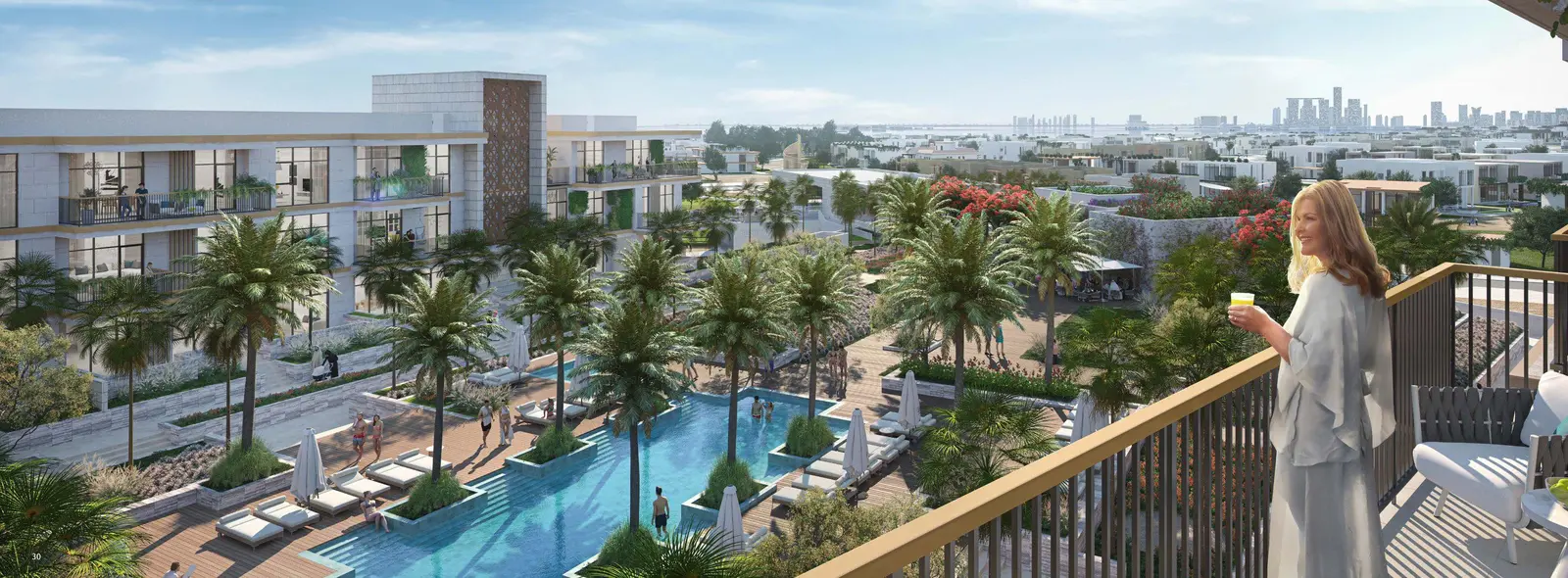 Souk Al Jubail Jubail Island Abu Dhabi residential exterior, modern apartments, nature-inspired design and landscaped areas