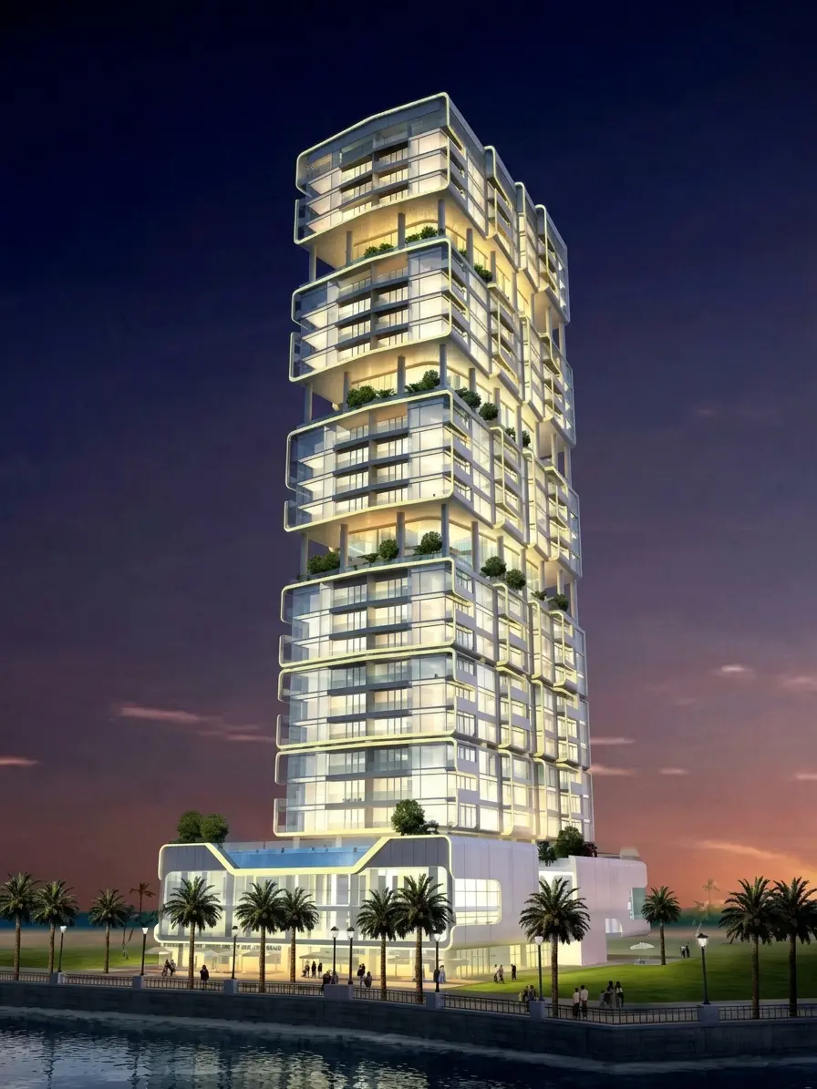 Relaxing Jacuzzi and wellness spa area facilities on the podium deck of Sky Gardens Residence Abu Dhabi
