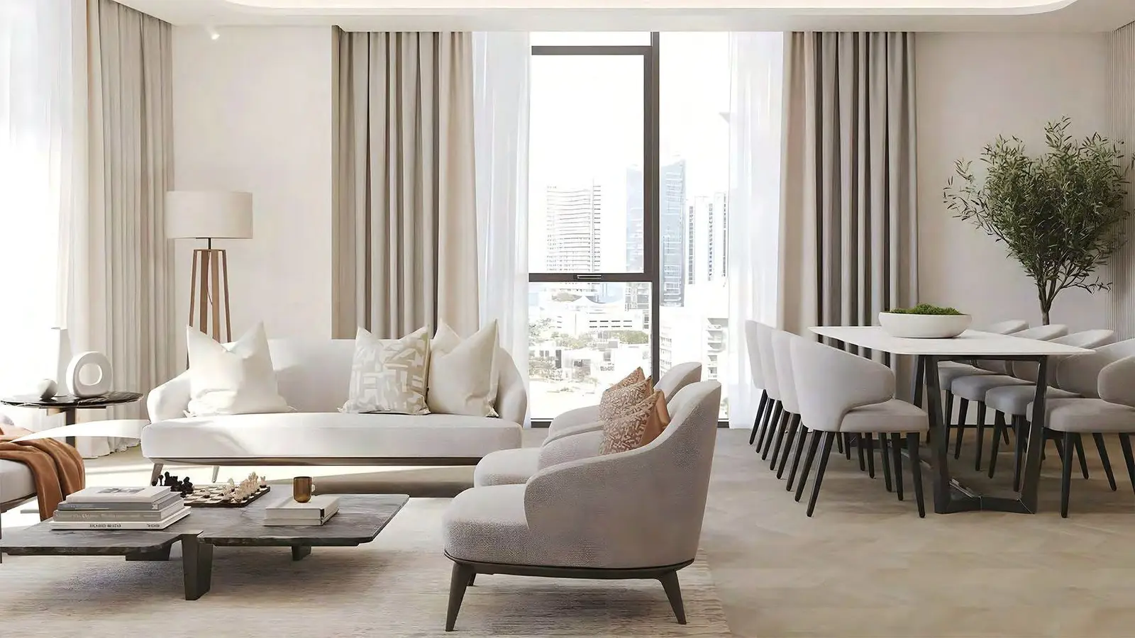 Lobby entrance of Reem Eight with concierge reception, welcoming residents to luxury waterfront living in Al Reem Island, Abu Dhabi