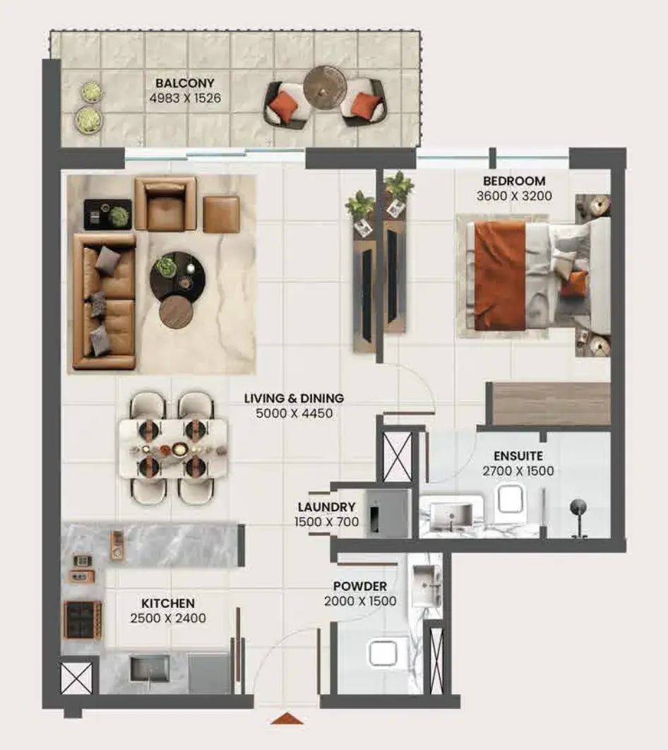 1 Bedroom apartments - Sunvale floor plan