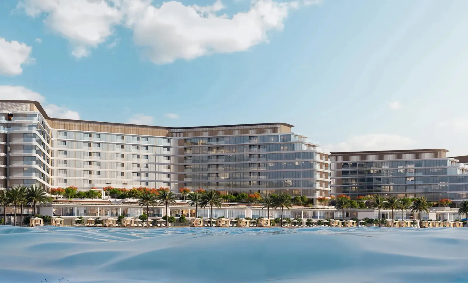 Coraline Beach Residences, Umm Al Quwain, premium island residences surrounded by landscaped outdoor spaces and contemporary property architecture.