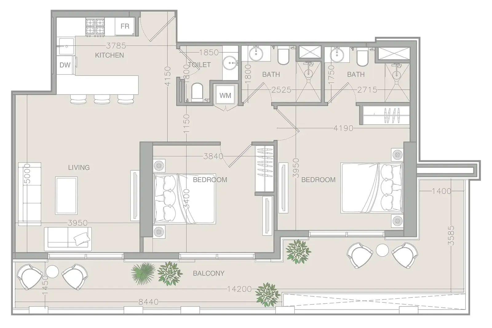 2 Bedrooms apartments - ELAR1S Rise
