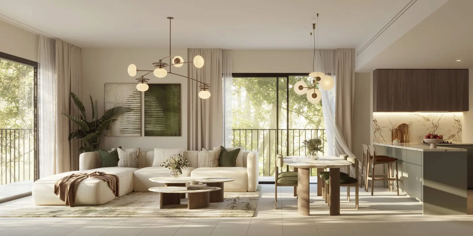 Spacious apartment layout at Yas Park Place Yas Island Abu Dhabi UAE highlighting functional design and luxury comfort.