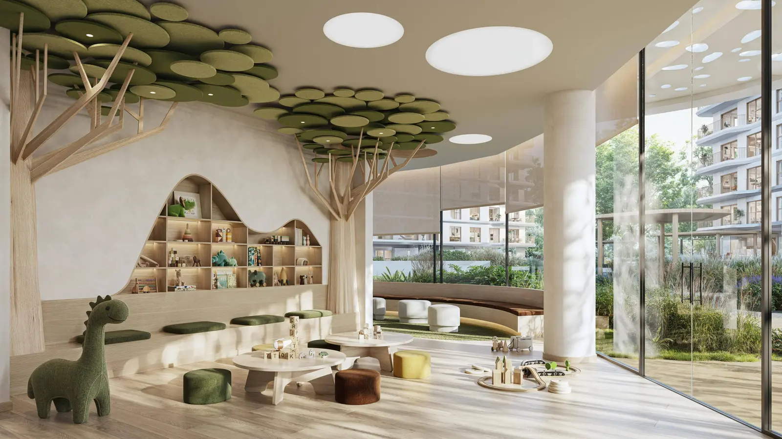 Vibrant kids’ play zone at Yas Park Place Yas Island Abu Dhabi UAE offering safe, engaging family amenities.