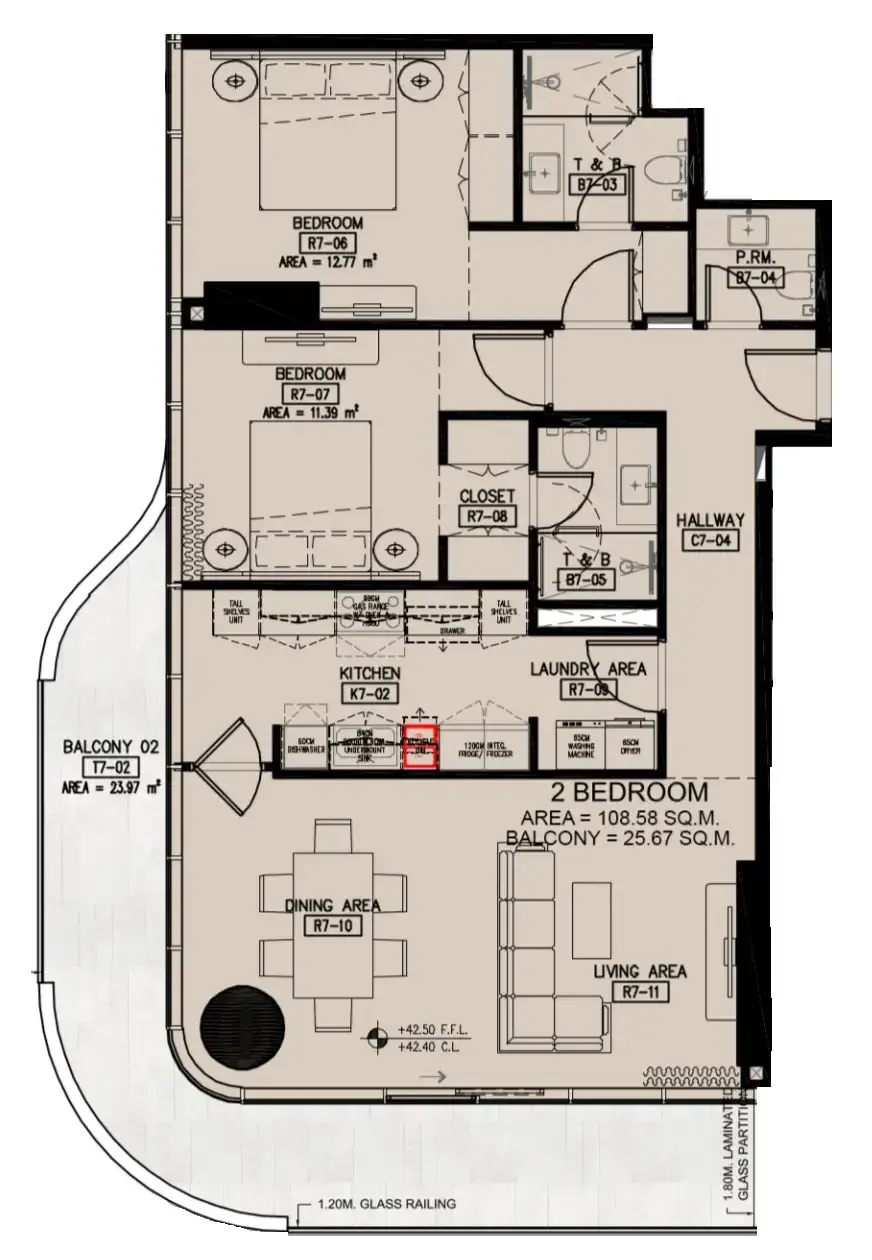 2 Bedrooms apartments - Azha Millennium Residences