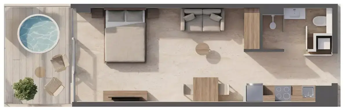 Studio apartments - Sky Line by Peace Homes floor plan