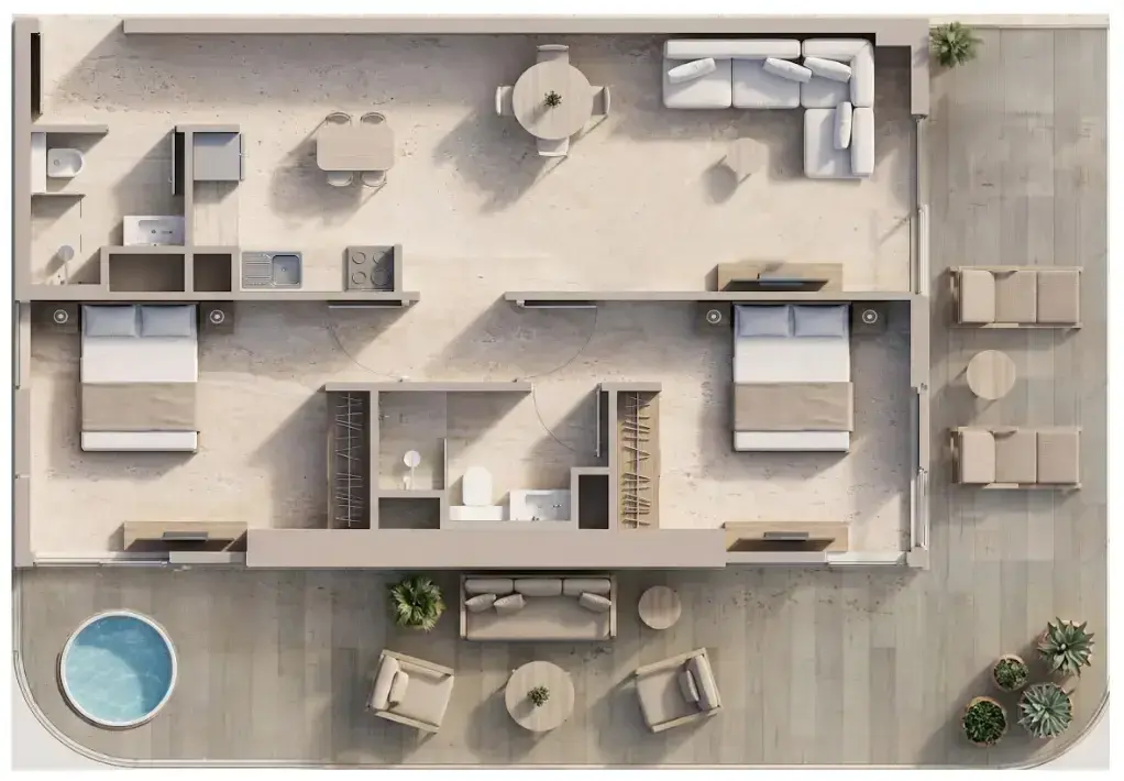 2 Bedrooms apartments - Sky Line by Peace Homes