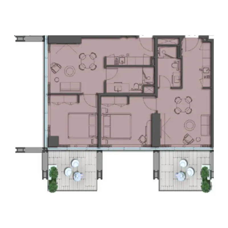 2 Bedrooms apartments - The Symphony by Imtiaz