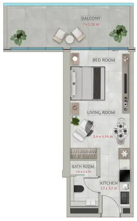 Studio apartments - Sakura Gardens floor plan