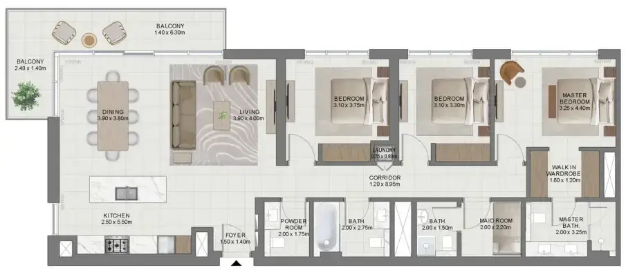 3 Bedrooms apartments - Golf Hills
