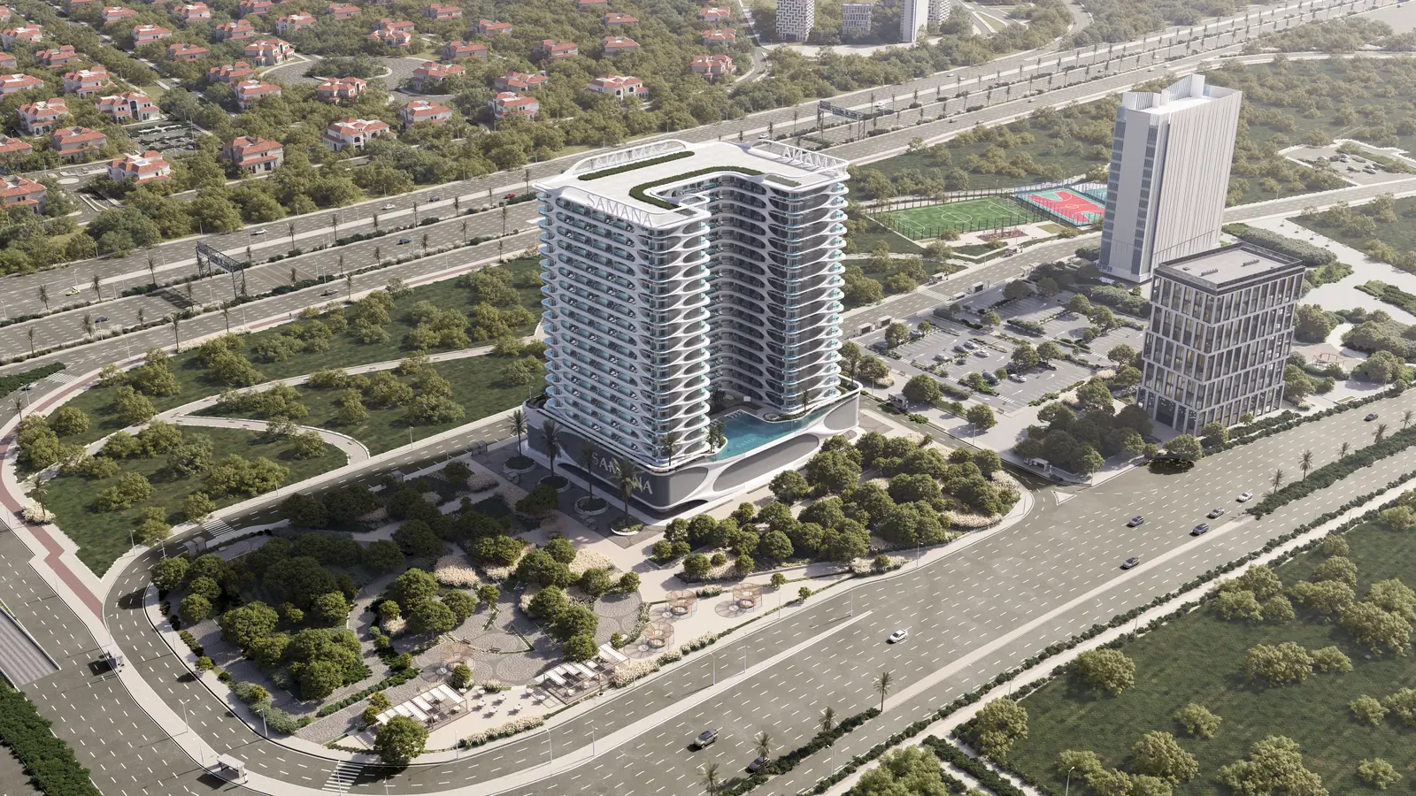 Samana Boulevard Heights in Dubai Land Residence by Samana - Exterior Image 14