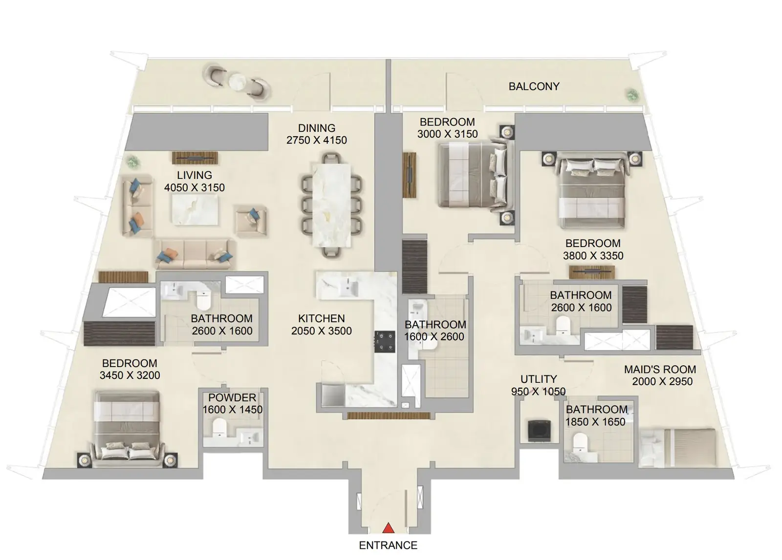3 Bedrooms apartments - The Mirage at Sobha Central